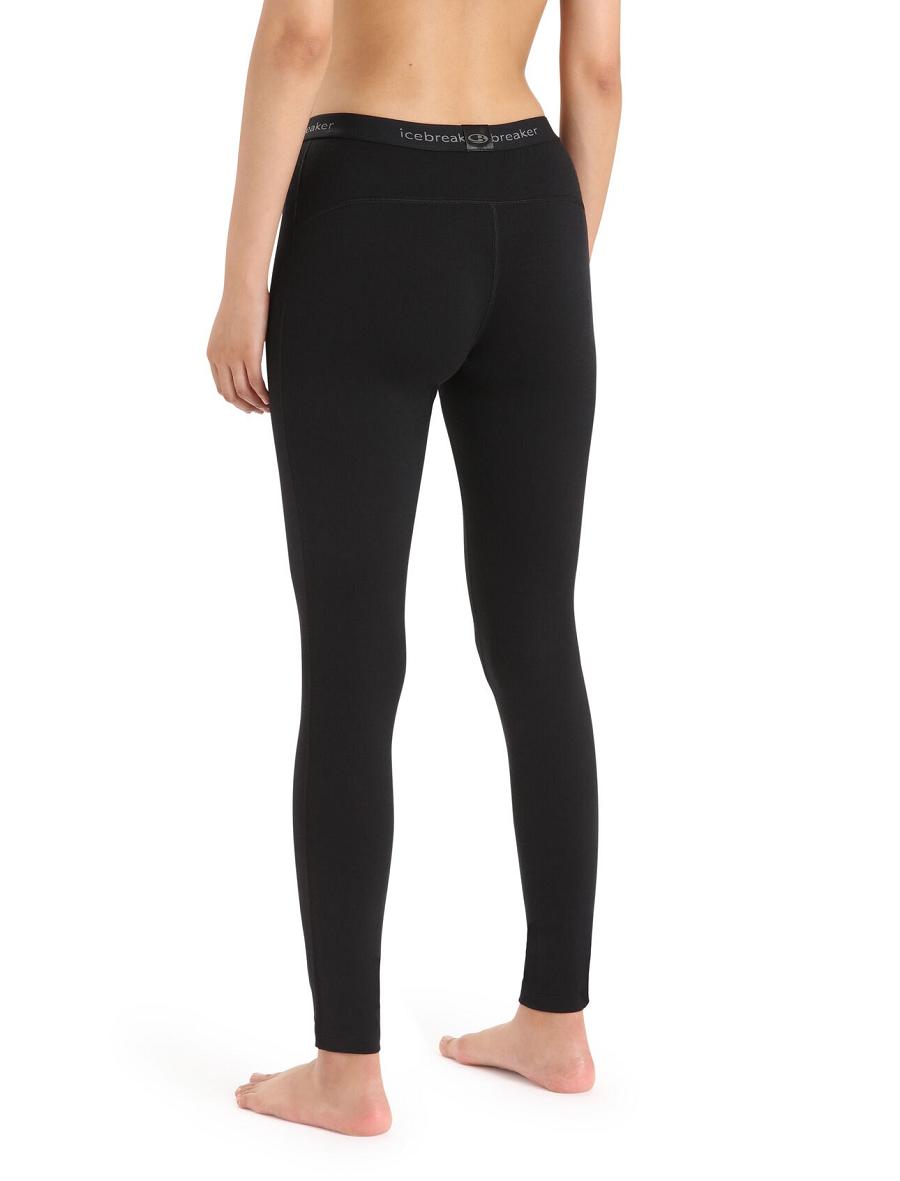 Women's Icebreaker Merino 200 Oasis Thermal Leggings Base Layers Black | CA 1028WNBY